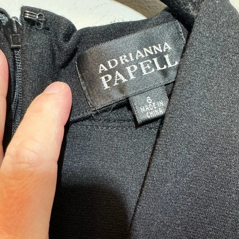 Adrianna Papell Black Dress Size 6 - Picture 2 of 5